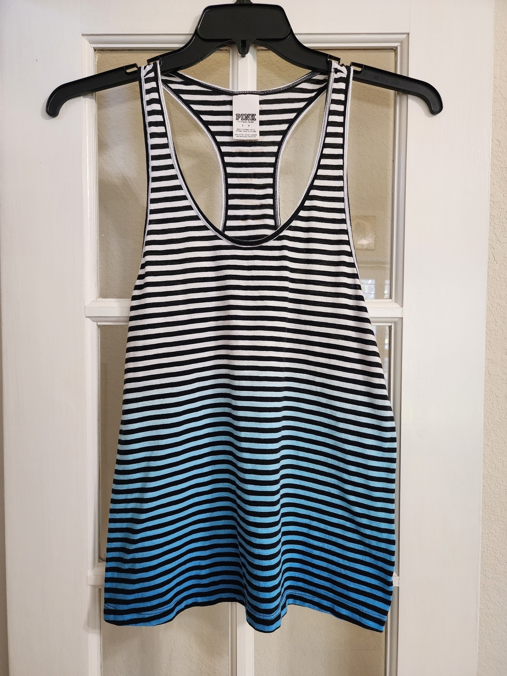 PINK Victoria’s Secret Blue Ombre Stripe Tank Racerback Small